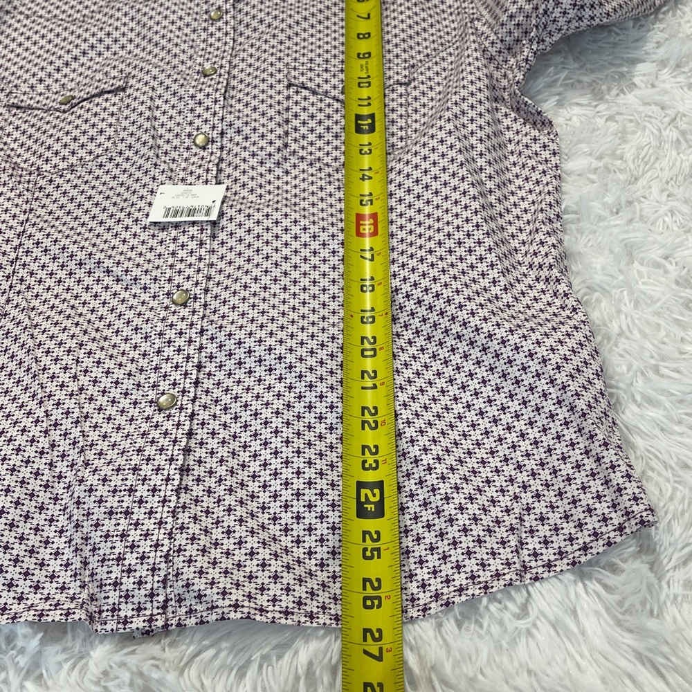 PANHANDLE WOMENS SIZE L Purple WESTERN Checkered Shirt. PEARL SNAPS - Picture 7 of 11